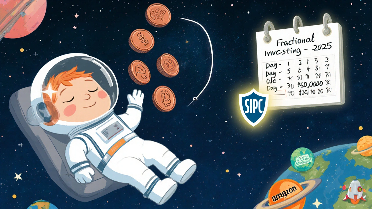 An astronaut tosses pennies into space, turning them into spaceships that land on stock planets.